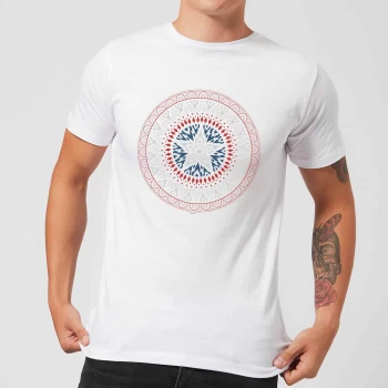 Marvel Captain America Oriental Shield Mens T-Shirt - White - XS