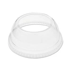 Solo Domed Lid with Wide Hole Clear Pack 100 DLW662