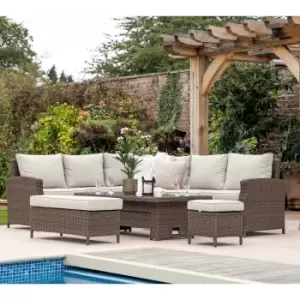 Gallery Outdoor Mileva Rectangle Dining Set Rising Table Natural