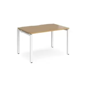 Bench Desk Single Person Starter Rectangular Desk 1200mm Oak Tops With White Frames 800mm Depth Adapt