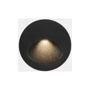 LEDS C4 Bat Round Oval Outdoor LED Recessed Wall Light Round Urban Grey IP65 2.2W 2700K
