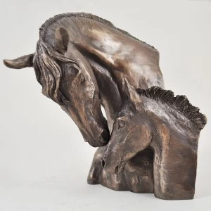 Mare and Foal by David Geenty Cold Cast Bronze Sculpture 18cm