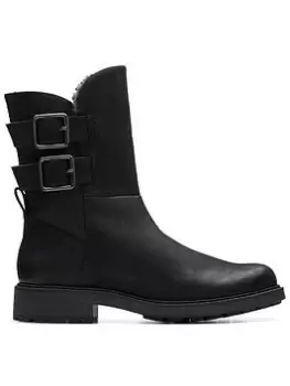 Clarks Clarks Orinoco2Buckle Boots - Black WLined Lea, Black, Size 8, Women