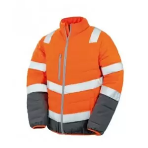Mens Safe-Guard Soft Safety Jacket (xxl) (Fluorescent Orange/Grey) - Fluorescent Orange/Grey - Result