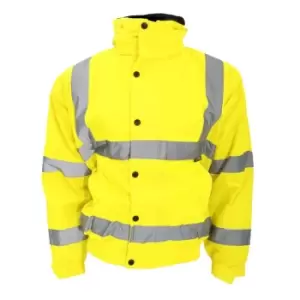 Warrior Memphis High Visibility Bomber Jacket / Safety Wear / Workwear (XL) (Fluorescent Yellow) - Fluorescent Yellow