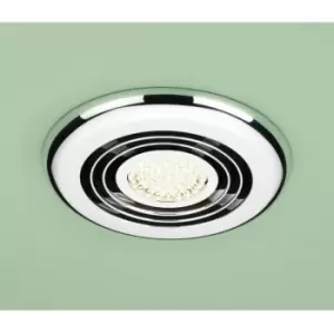 Cyclone Chrome Wet Room Inline Extractor Fan with Warm White LED Light - 33700 - Chrome - HIB