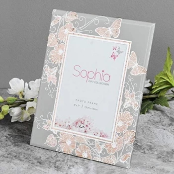 5" x 7" - Sophia Rose Gold Collection Butterfly Photo Frame