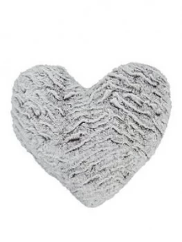 Catherine Lansfield Faux Fur Wolf Heart-Shaped Cushion