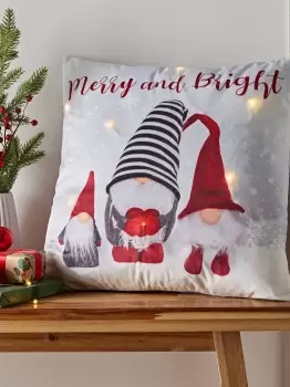 'Merry and Bright Gonks Light Up' Cushion