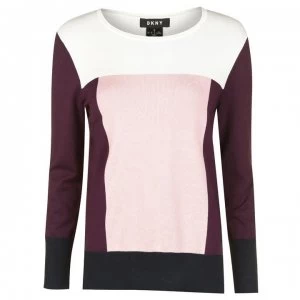 DKNY Colour Block Jumper - IVORY/ICONIC