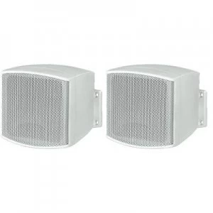 Monacor MKS-26/WS Wall speaker 20 W 8 Ω White 1 Pair