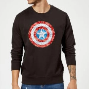 Marvel Captain America Pixelated Shield Sweatshirt - Black - 5XL