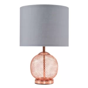 Regina Touch Lamp with Grey Shade