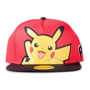 Pokemon - Pikachu PopArt Snapback Baseball Unisex Cap (Black/Red)