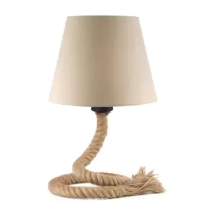 Corda-Mauli Table Lamp With Round Tapered Shade, Rope Design
