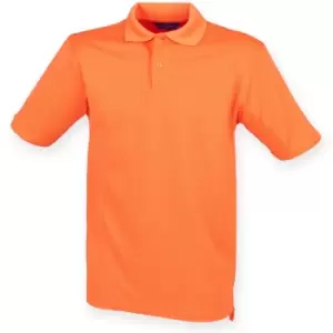 Henbury Mens CoolplusA Pique Polo Shirt (3XL) (Burnt Orange)