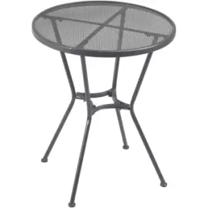 60cm Garden Round Bistro Table with Mesh Tabletop for Balcony Deck - Dark Grey - Outsunny