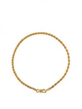 Love Gold 9Ct Gold 19Cm Rope Chain Bracelet