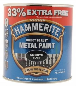 Hammerite Smooth 750ML+33% - Black