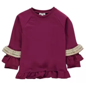 Rose and Wilde Nessa Frill Sleeve Jumper With Sequin Trim - Red