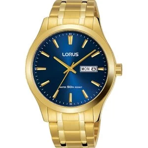 Lorus RXN62DX9 Mens Bracelet Dress Watch with Blue Dial
