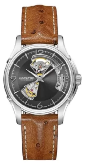 Hamilton Mens Jazzmaster Open Heart Automatic Leather Watch