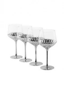 Waterside Set Of 4 Platinum Art Deco Wine Glasses