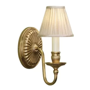 Fitzroy 1 Light Indoor Candle Wall Light Brass with Beige Shade, E14