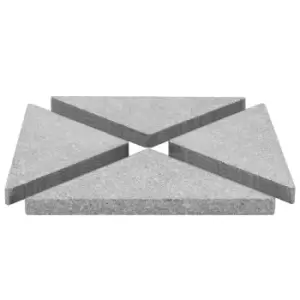 Vidaxl Umbrella Weight Plates 4 Pcs Grey Granite Triangular 60 Kg