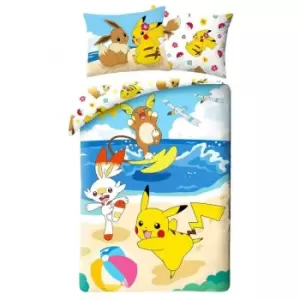 Pokemon Cotton Seaside Duvet Cover Set (Single) (Multicoloured) - Multicoloured
