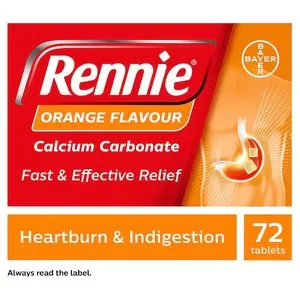 Rennie Orange Heartburn Indigestion Relief 72 Tablets
