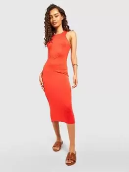 Boohoo Racer Neck Maxi Dress - Orange, Size 16, Women