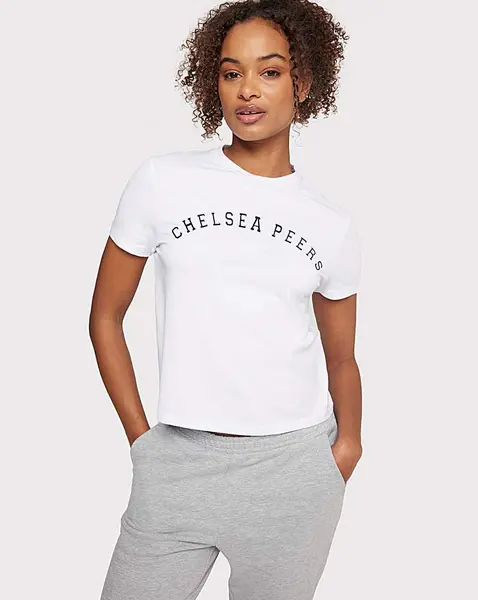 Chelsea Peers Chelsea Peers Branded Cropped Top White Female 16 QV46404