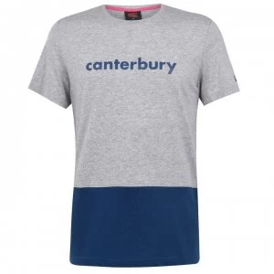 Canterbury Block Logo T Shirt Mens - Grey Marl