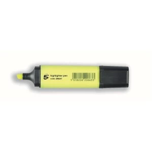 5 Star Highlighters Chisel Tip 1-4mm Line Yellow [Pack 12]