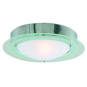 1 Light Bathroom Flush Ceiling Light Round Chrome IP44, E14