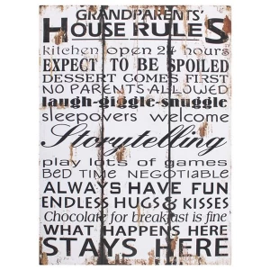 Grandparents House Rules Wall Sign