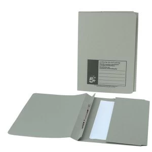 5 Star Foolscap Flat File With Pocket Recycled Manilla 285gsm Green Pack of 25