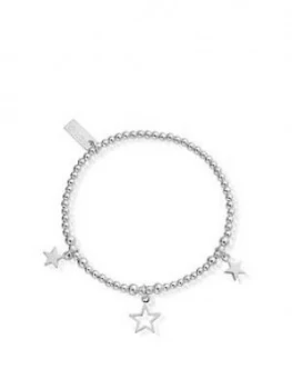 ChloBo Sterling Silver Triple Star Bracelet, Silver, Women