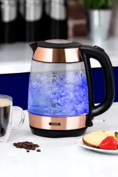 Tower 3000w Glass Kettle - Gold