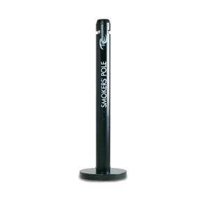 Rubbermaid Smokers Pole Ash Bin Weather Resistant Aluminium Black