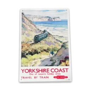 British Railways Retro Advertising Yorkshire Coast Vintage Metal Sign