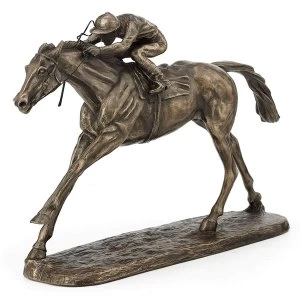 Horse Racing On The Flat by Harriet Glen Cold Cast Bronze Sculpture 16cm