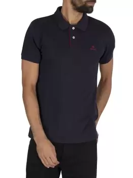 Contrast Collar Pique Polo Shirt
