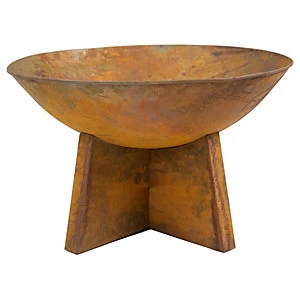 Charles Bentley 60cm Oxydised Outdoor Fire Pit - Rust Finish