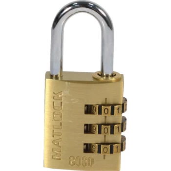 3 Dial Brass Combination Padlocks - 30MM - Pack of 4