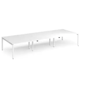 Adapt 6 Person Bench Office Desk - 4200mmx1600mm - White - White