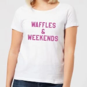 Waffles and Weekends Womens T-Shirt - White - 5XL