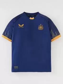 Castore Newcastle Junior 22/23 Away Stadium Replica Shirt - Blue/Gold, Blue/Gold, Size M