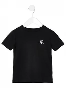 River Island Mini RVR Embroidered T-Shirt Black Size 12-18 Months Boys